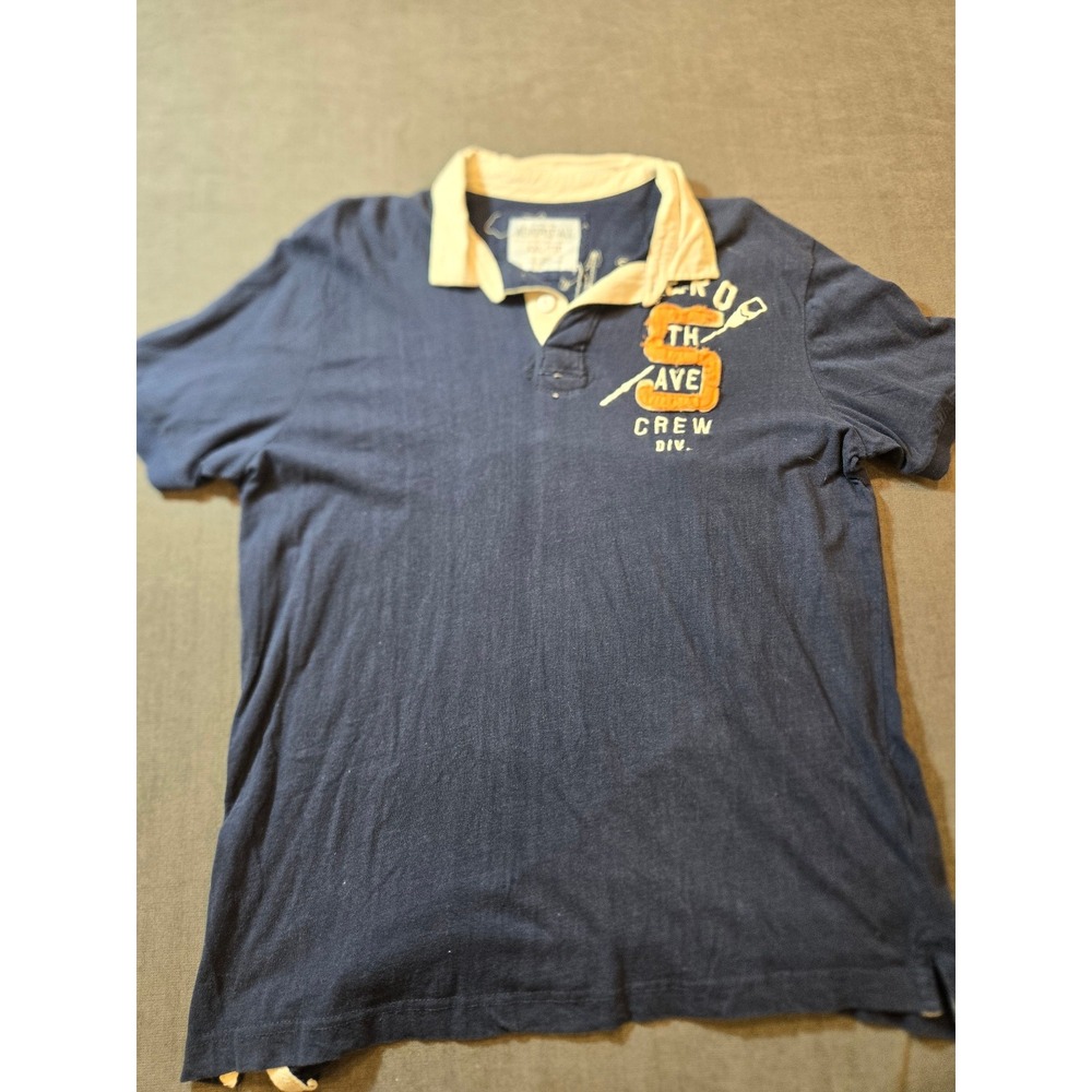 Vtg Y2K Aeropostle Shirt XXL Y2K Spellout Graphic Logo Faded Blue Distressed